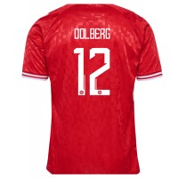 Camisa de time de futebol Dinamarca Kasper Dolberg #12 Replicas 1º Equipamento Europeu 2024 Manga Curta